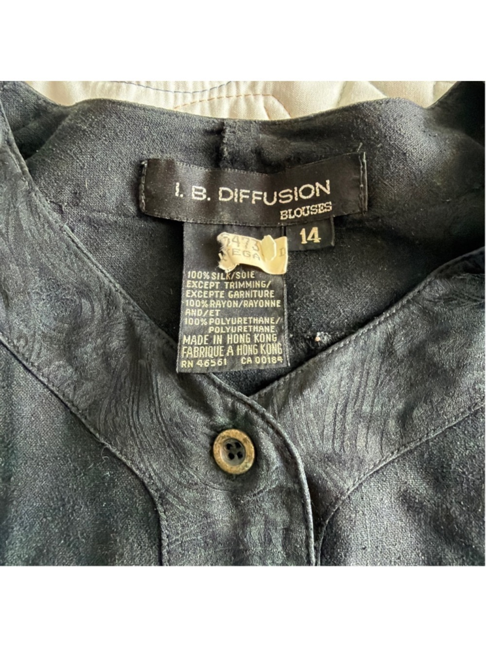 I.B. Diffusion Black Gold Embroidered Silk Military Blouse Jacket Size 14 - Picture 2 of 6